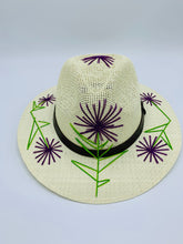 Load image into Gallery viewer, Floral purple hat