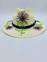 Load image into Gallery viewer, Floral purple hat