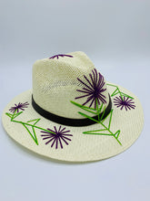 Load image into Gallery viewer, Floral purple hat