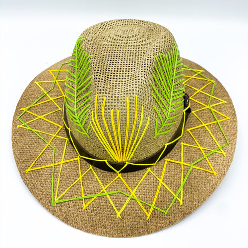 Green and Yellow Feathers Sun Hat