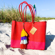 Load image into Gallery viewer, Red and Fuscia Tote