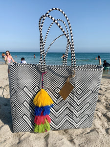 Black and White Tribal Patterns Tote