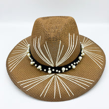 Load image into Gallery viewer, Pearls and Off White Sun Hat. Limited Edition