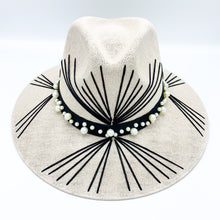 Load image into Gallery viewer, Pearls and Black Sun Hat. Limited Edition