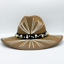 Load image into Gallery viewer, Pearls and Off White Sun Hat. Limited Edition