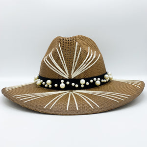 Pearls and Off White Sun Hat. Limited Edition