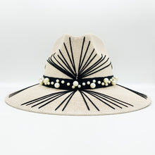 Load image into Gallery viewer, Pearls and Black Sun Hat. Limited Edition