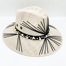 Load image into Gallery viewer, Pearls and Black Sun Hat. Limited Edition