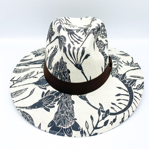 Tropical Painted Hat. Limited Edition. Black